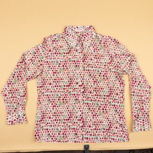 Lady Manhattan Strawberry Button Up Small 100% Polyester